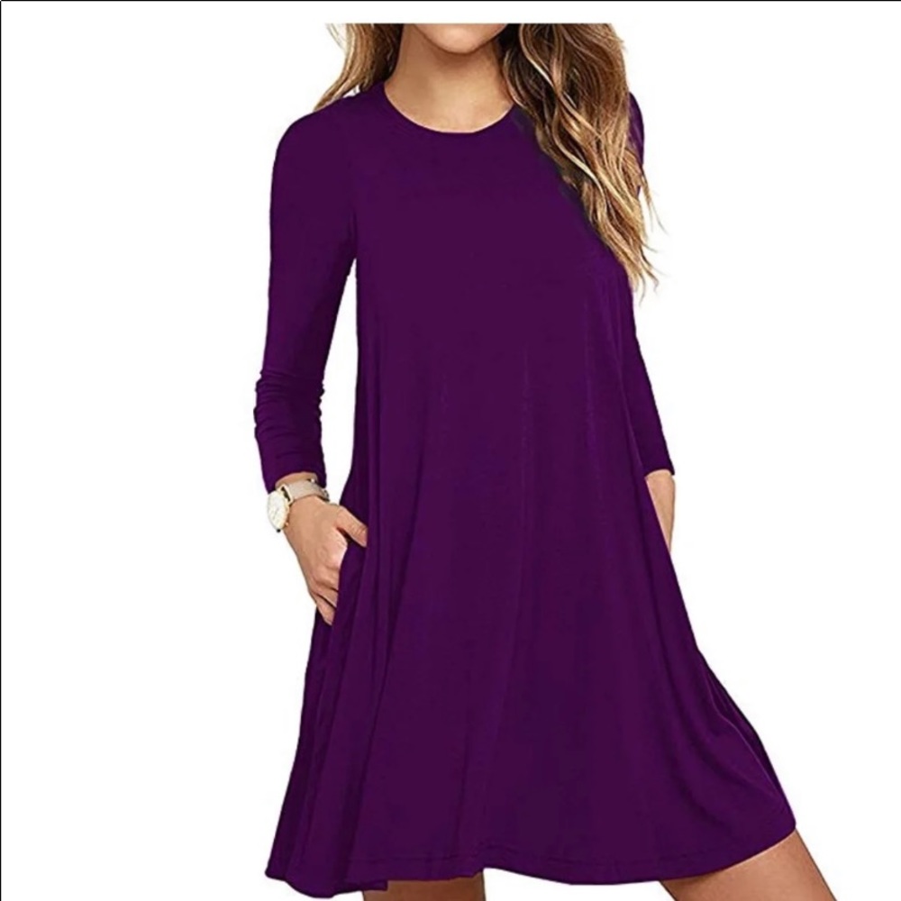 New Small Purple Pocket Dress